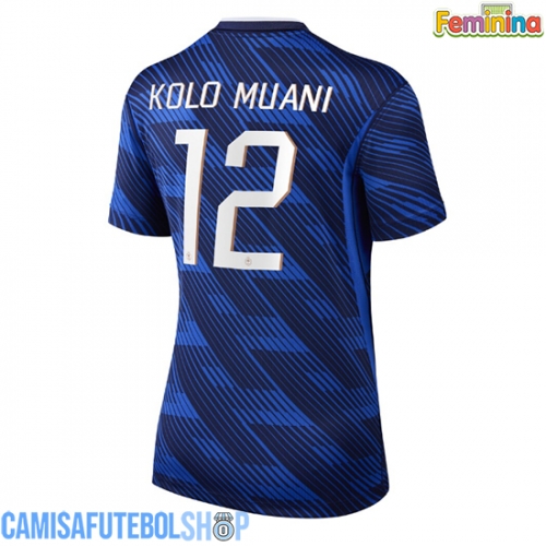 Camisa de time de futebol França Randal Kolo Muani #12 Replicas 1º Equipamento Feminina Mundo 2026 Manga Curta